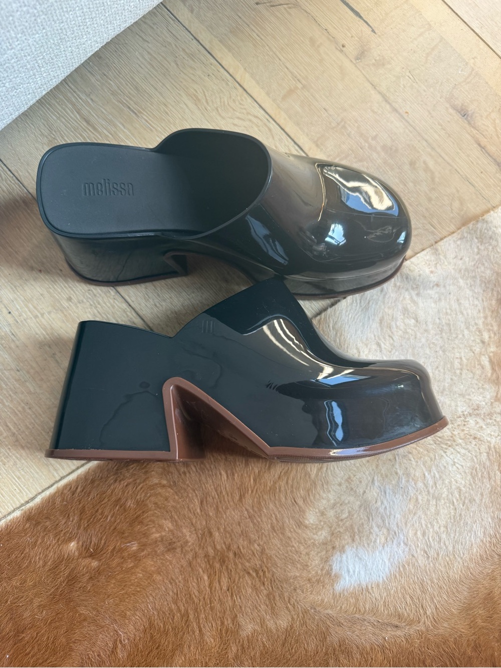 Melissa Mia Black Platform Jelly Clog Mules Size 8 / EU 39
Description